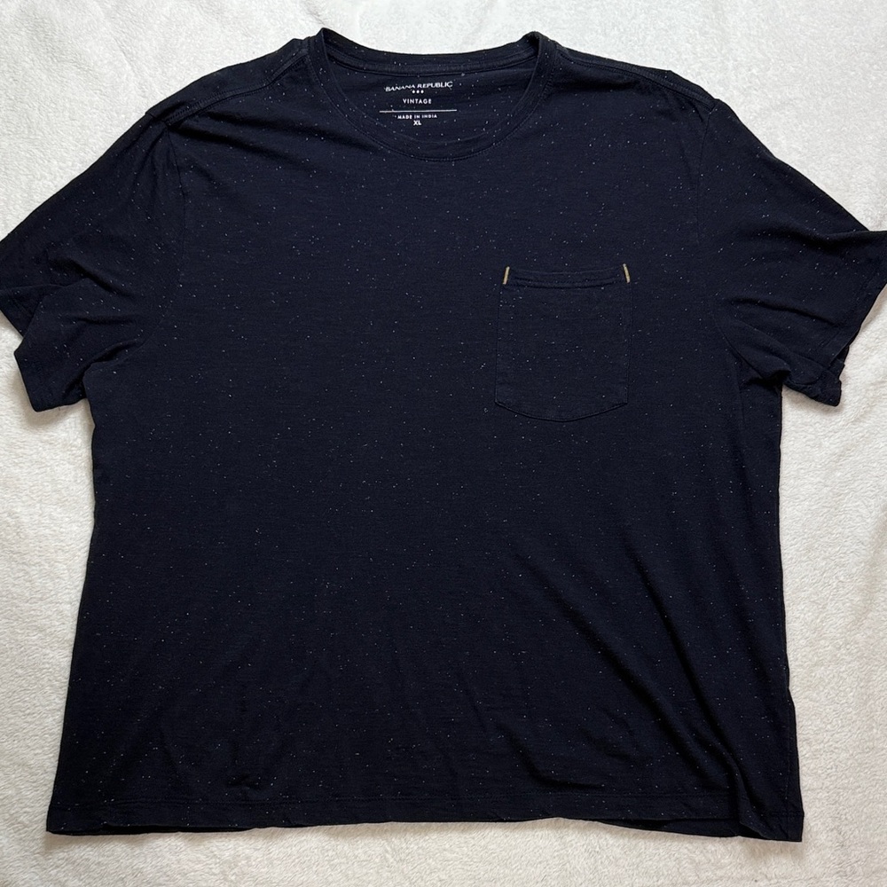 Banana Republic Dark Blue Speckled Short Sleeve Tee